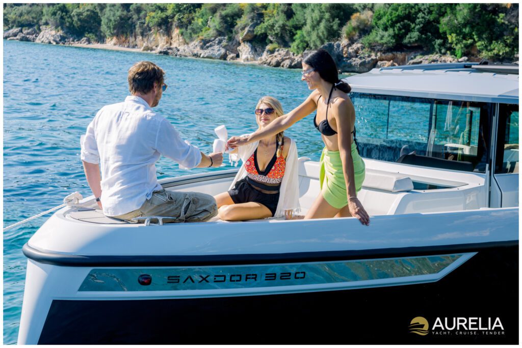 AURELIA YACHTING -SAXDOR 320 GTC- AXOPAR 28TT - BRABUS LINE - MOTORYACHT - PRIVATE CRUISE - PRIVATE CHARTER - TENDER - CORFU