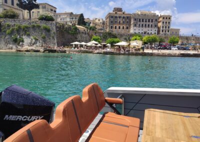 Aurelia Yachting - Saxdor 320 Gtc - Private Yacht - Private Cruise - Private Tender - Corfu - Ioanian Islands - Corfu town - Luxury day cruise - Corfu Seaside